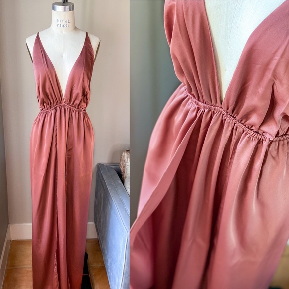 Olivaceous Dresses & Skirts - Rust Silky Maxi Dress Olivaceous Grecian